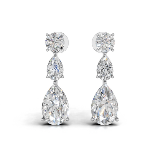 Pear-Cut LGD Teardrop Drop Earrings with Elegant Elongated Silhouette – DGER-0144