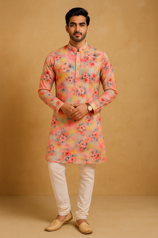 "Rangilo Rajwadi" Floral Kurta Set – Navratri Special