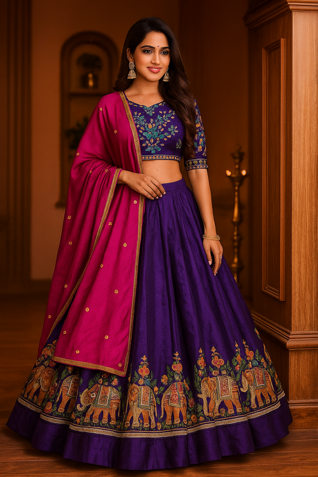 Purple and Pink Chaniya Choli