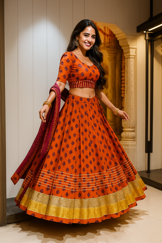 Orange Chaniya Choli