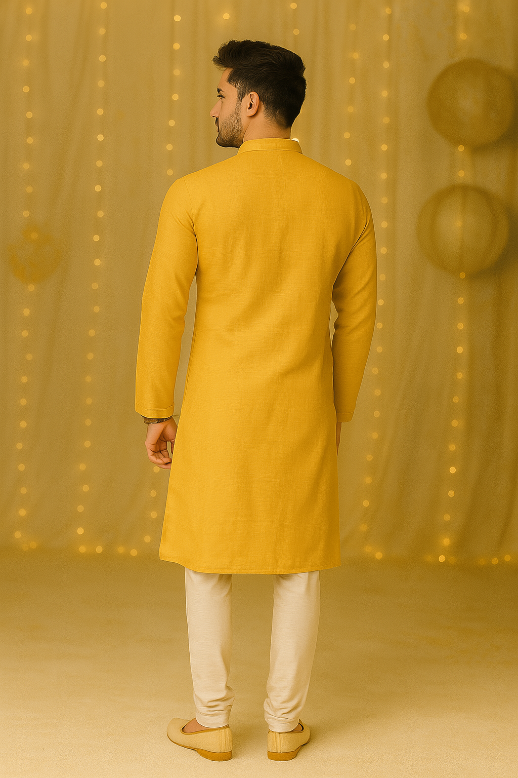 Sunshine Gold Embroidered Kurta Set