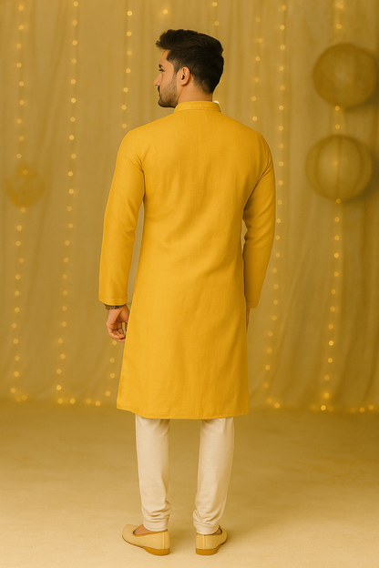 Sunshine Gold Embroidered Kurta Set