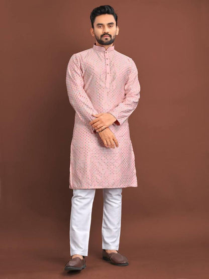 Men's Traditional Satrangi Kurta Pijama Set