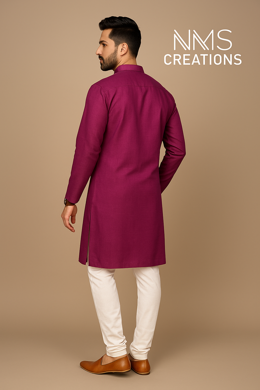 Royal Purple Classic Kurta Set – Festive Solid Edition