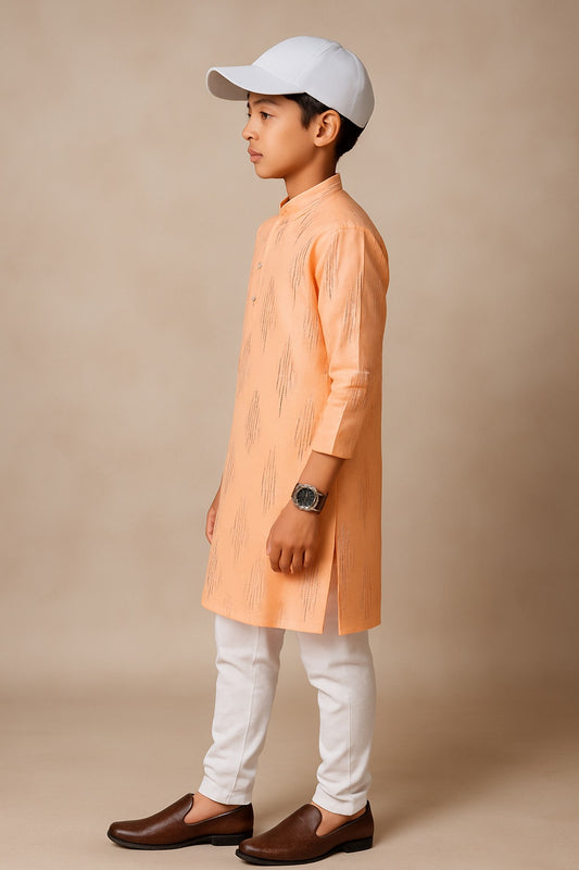 Peach Elegance Silk Kurta Pajama Set 2427