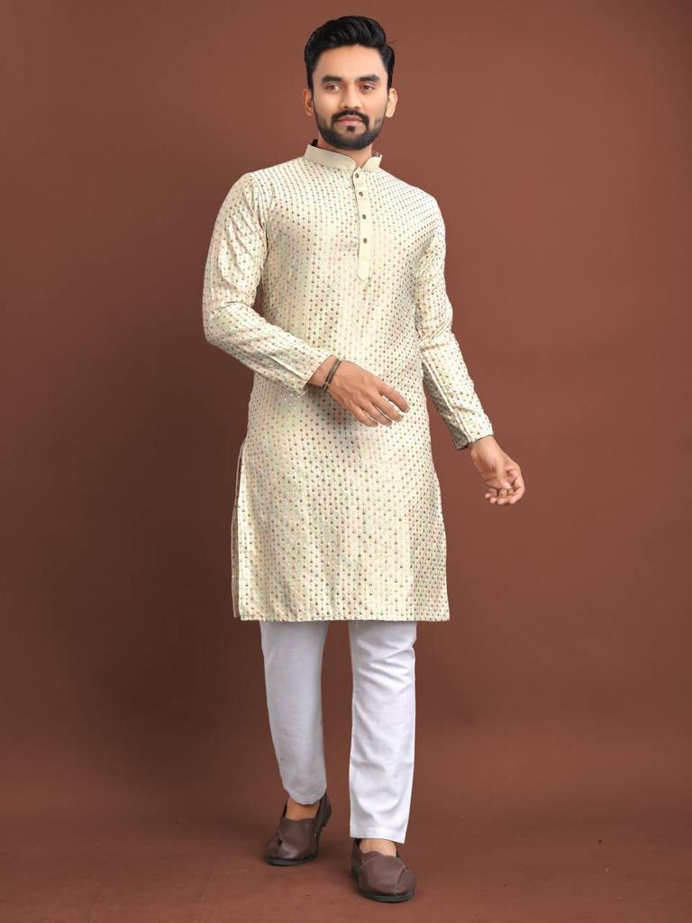 Men's Traditional Satrangi Kurta Pijama Set
