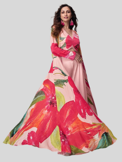 Designer Choli Crop Top with Sharara and jacket
