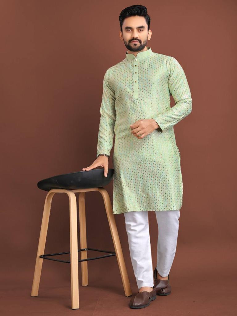 Men's Traditional Satrangi Kurta Pijama Set