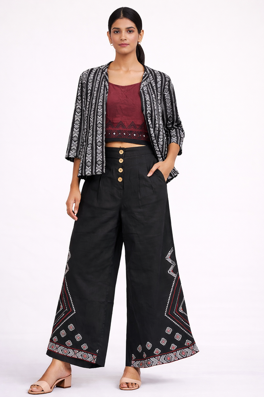 Midnight Noir Women's Printed Co-Ord Set