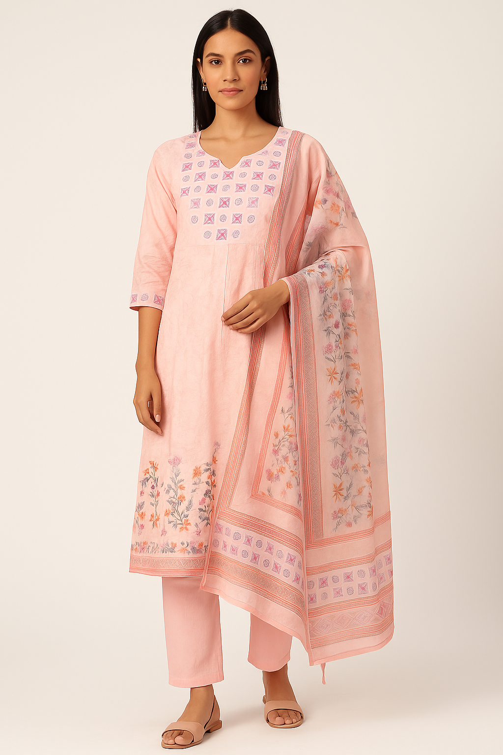 Blush Bloom Elegant Kurta Set