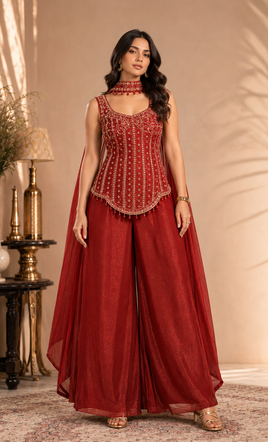 Women's corset style indowestern