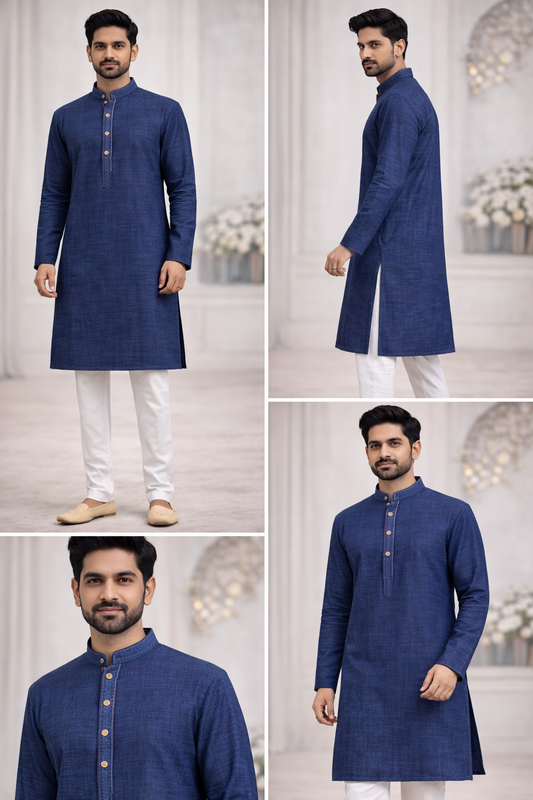 Men’s Blue Classic Kurta