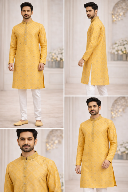 Men’s Yellow Golden Festive Kurta