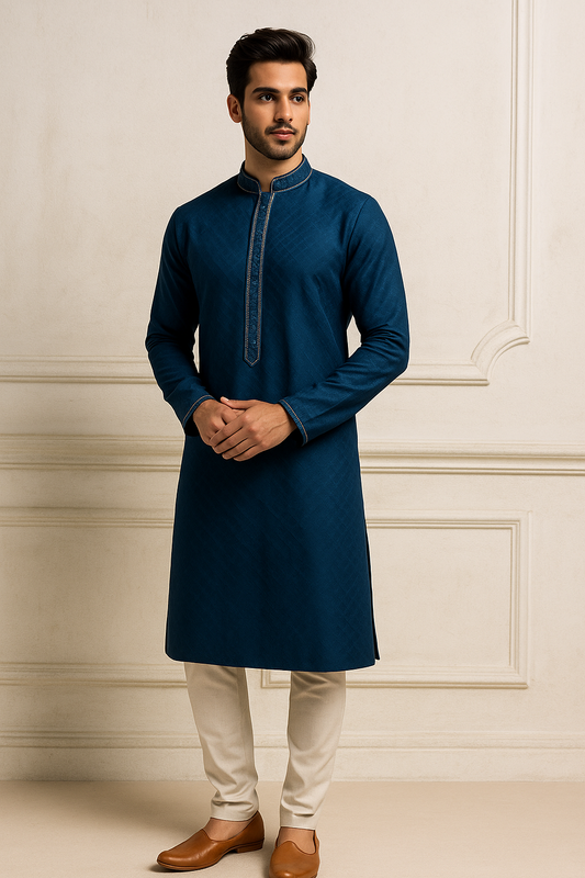 Imperial Midnight Blue Men’s Festive Kurta
