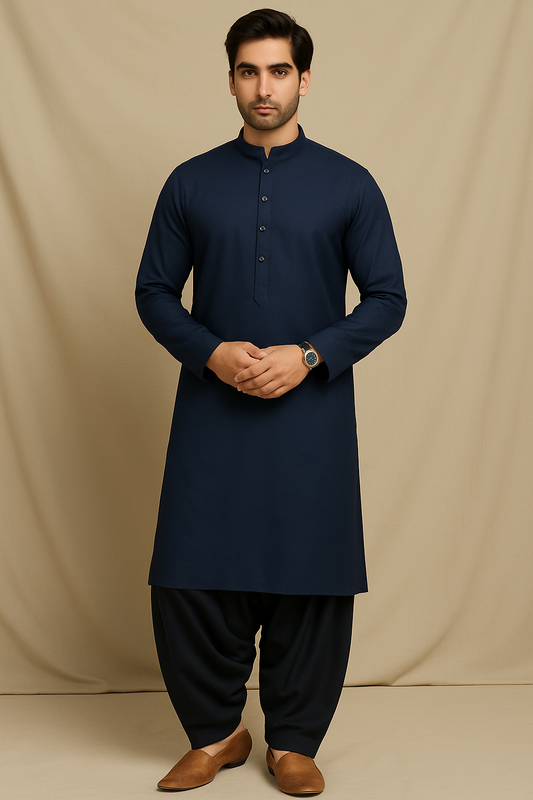 Blue Majesty Patiala Kurta Ensemble - Men's Ethnic Wear