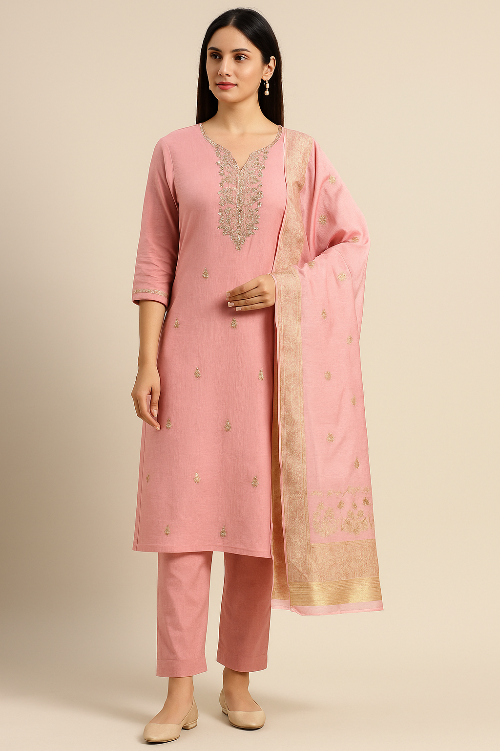 Pink Embroidered Premium Salwar Suit