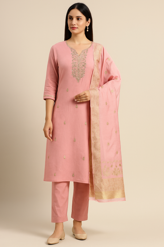 Pink Embroidered Premium Salwar Suit