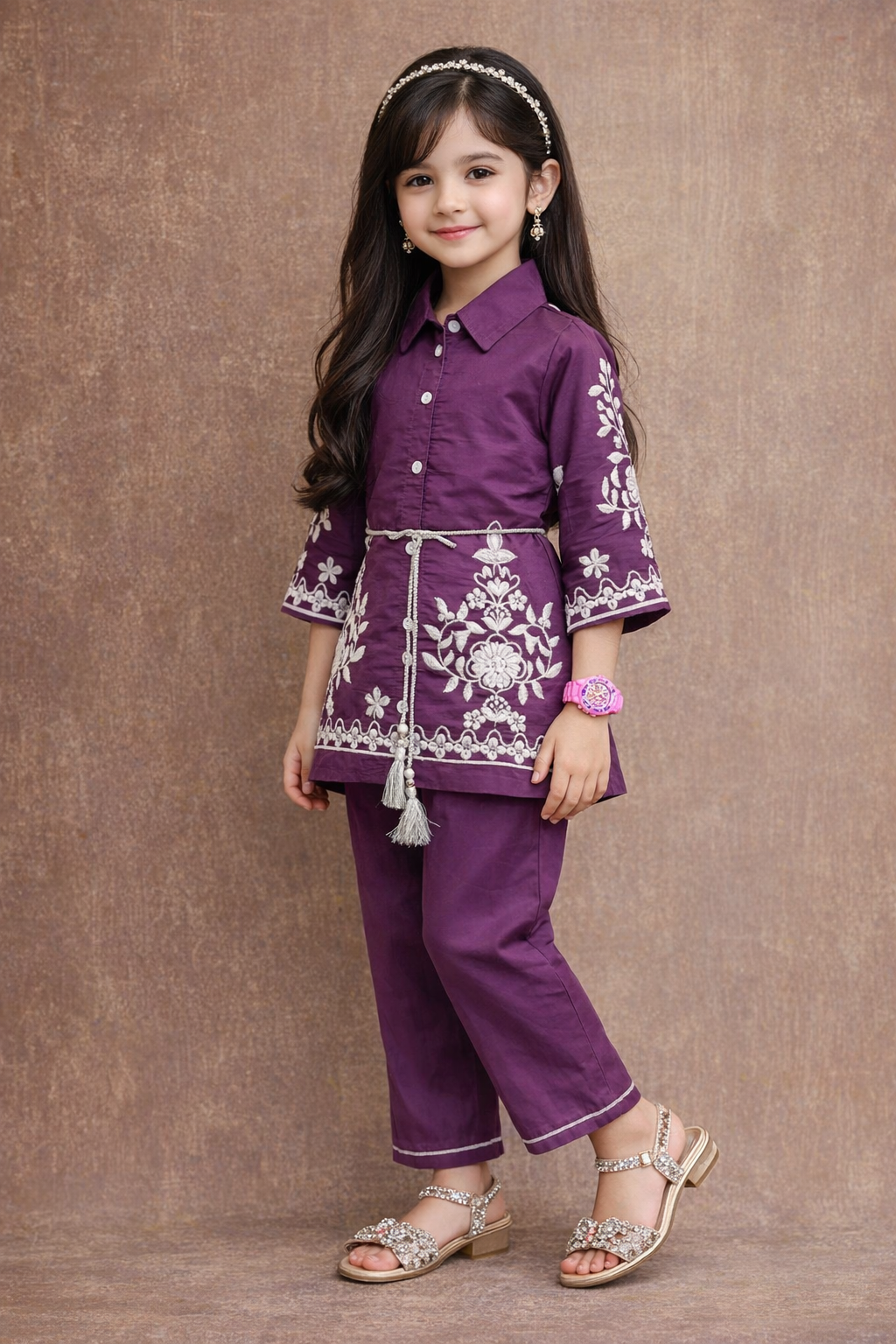 Light Purple Coord Set with Embroidery Work