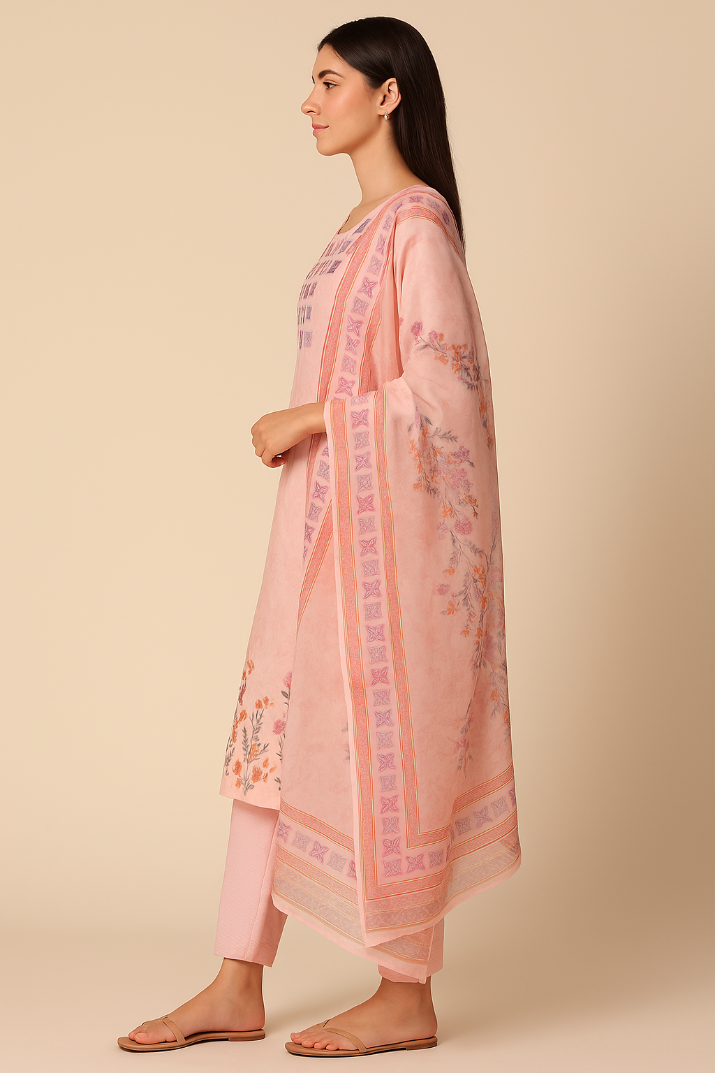 Blush Bloom Elegant Kurta Set