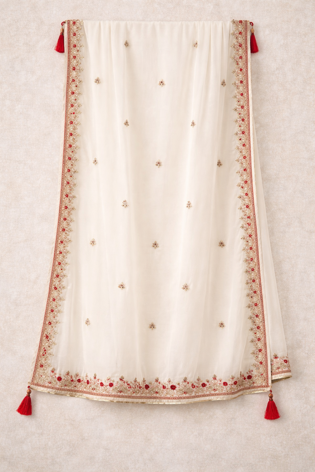 Ivory Blossom Palazzo Suit Set (3-Piece)