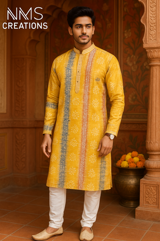 Sunshine Yellow Bandhani Kurta Set