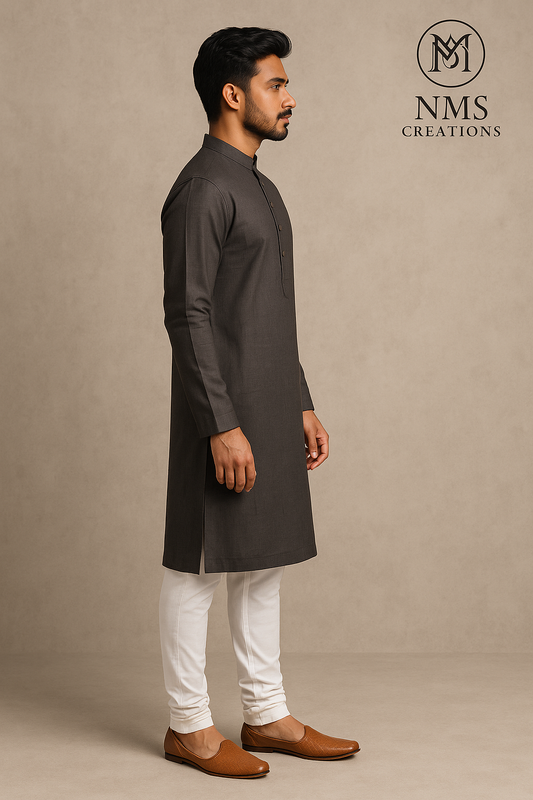 Onyx Black Pure Cotton Kurta – Elegant & Comfortable for Summer and Festive Wear