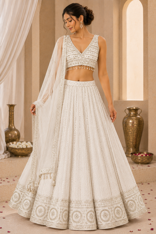 Women's Threadwork Lehanga Set