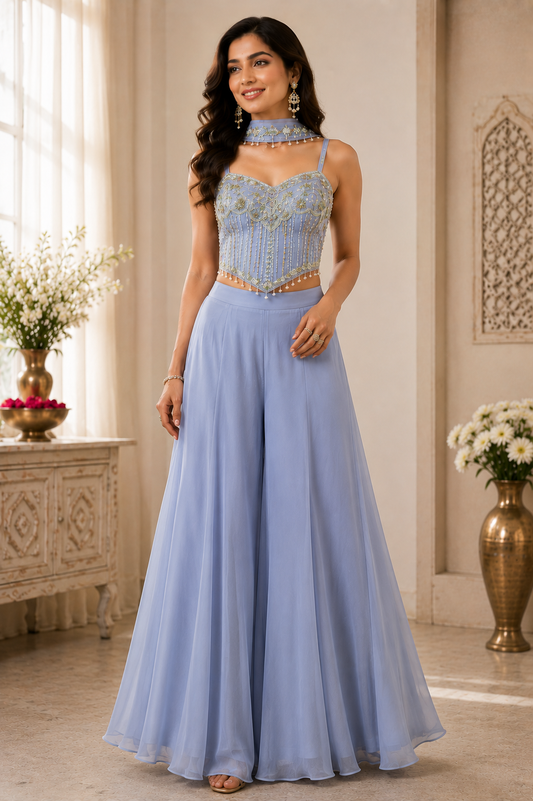 Women's Indowestern corset & plazzo set