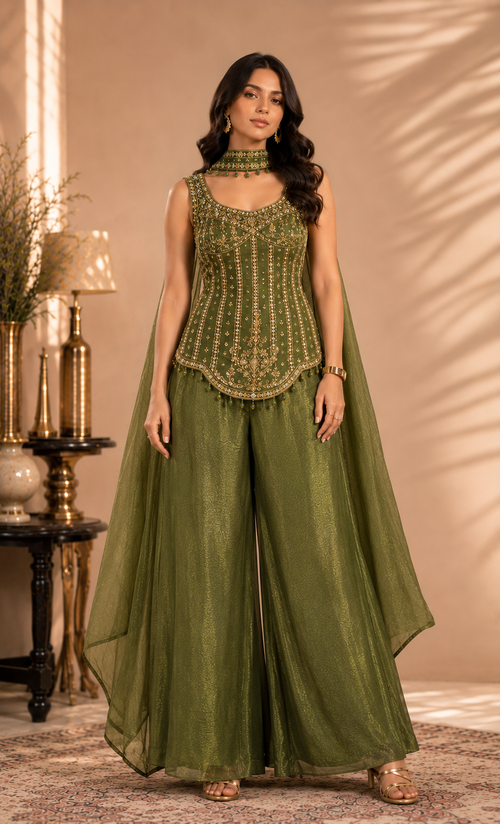 Women's corset style indowestern