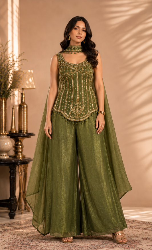 Women's corset style indowestern