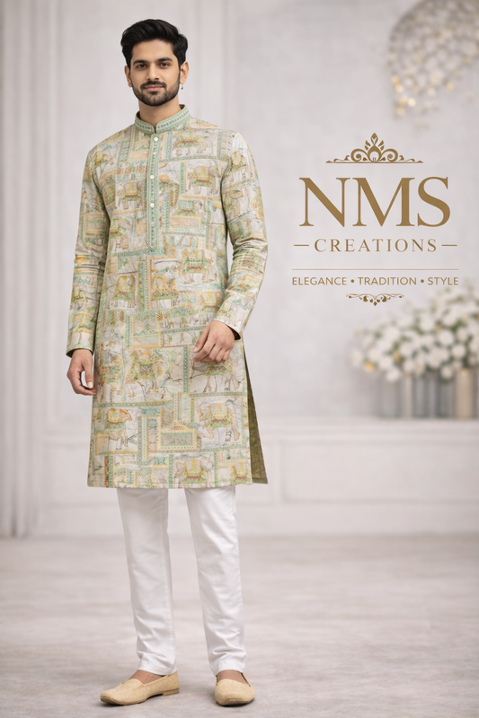 Men’s Pista Green Traditional Kurta