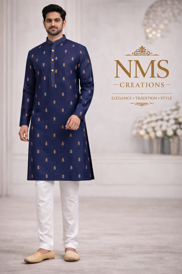 Men’s Navy Blue Kurta