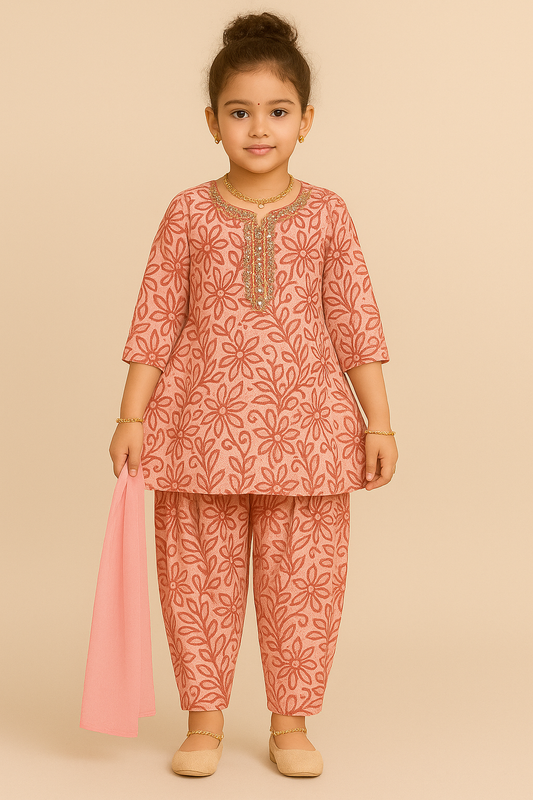 Blush Bloom 4806 – Girls’ Printed Cotton Traditional Set