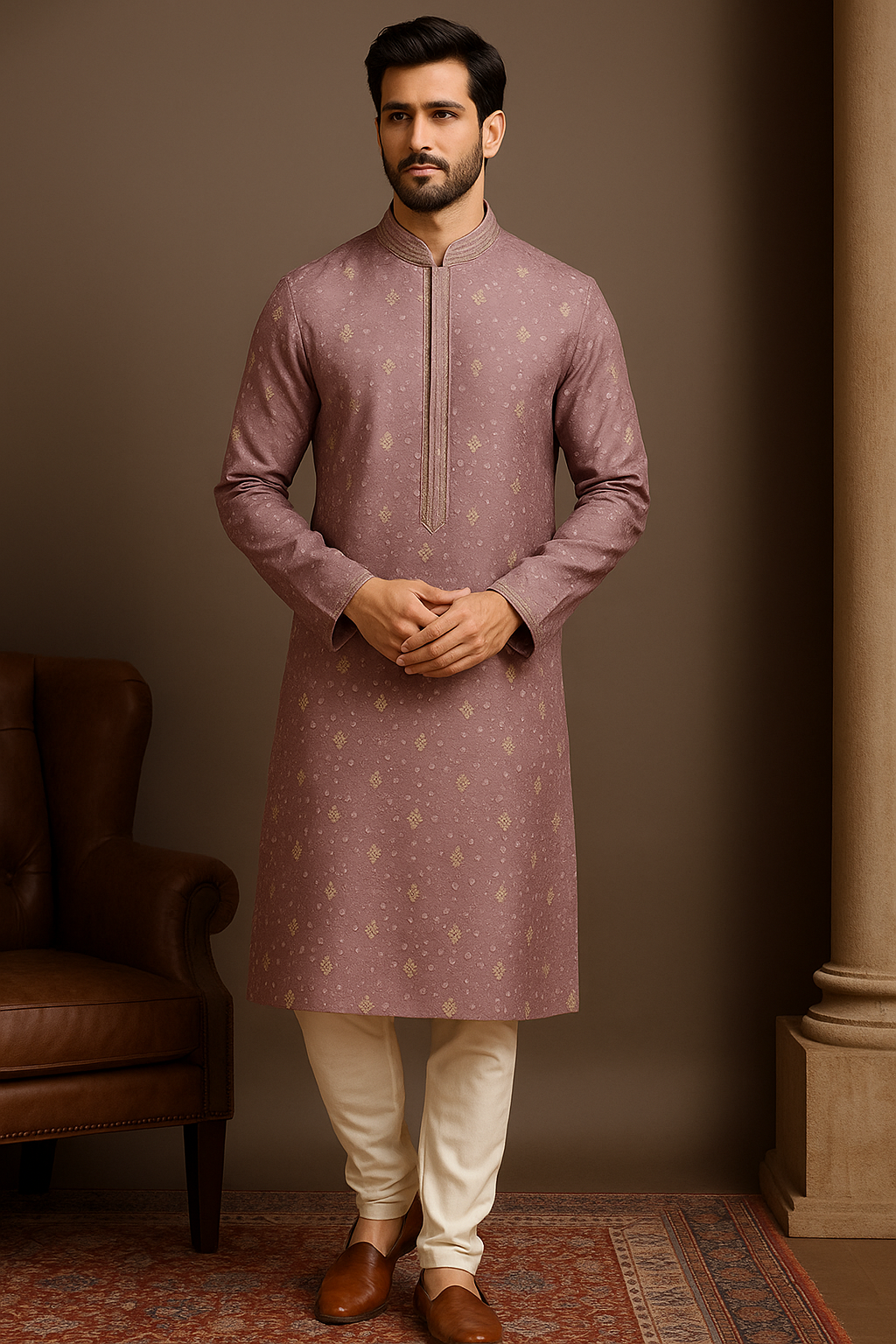 Cotton Blend Straight Kurta – Onion Pink