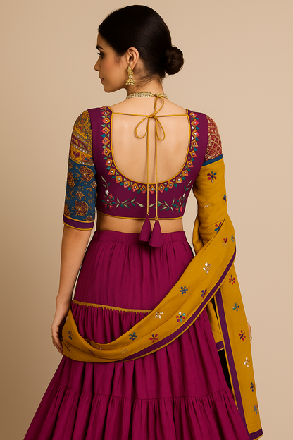 Vibrant Mirror-Work Traditional Lehenga Choli Set