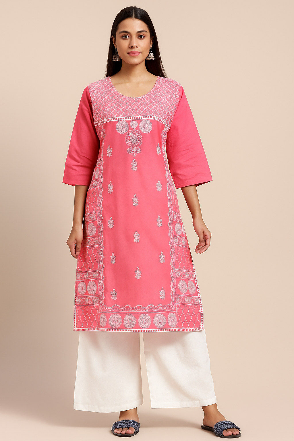 Blush Rose Chikankari Kurti