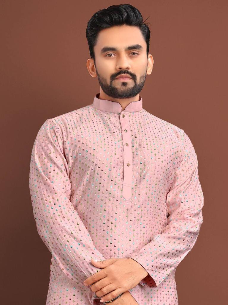 Men's Traditional Satrangi Kurta Pijama Set