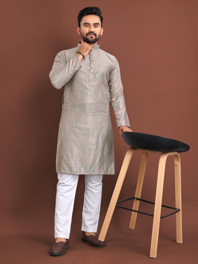 Men's Traditional Satrangi Kurta Pijama Set