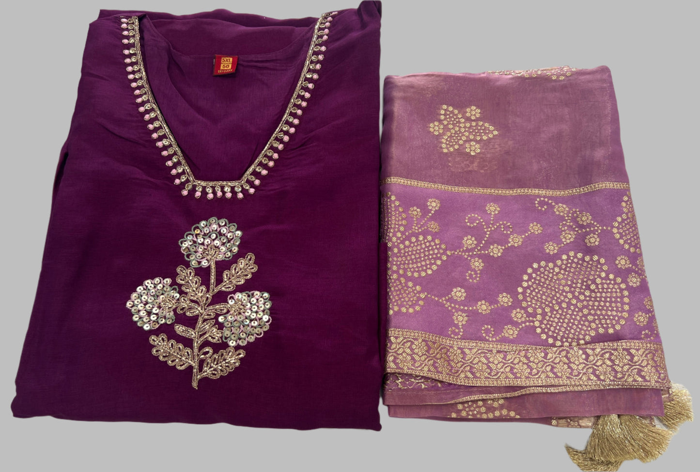 Purple Designer Salwar Suit with Silk dupatta
