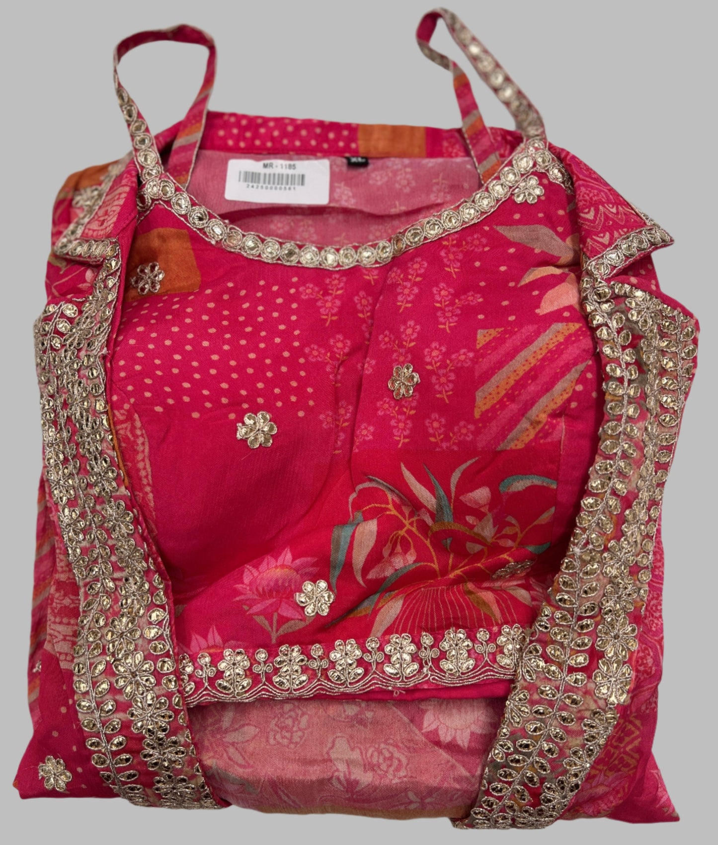 Exotic Pink Handworked Crop Top with Sharara and blazer Jacket