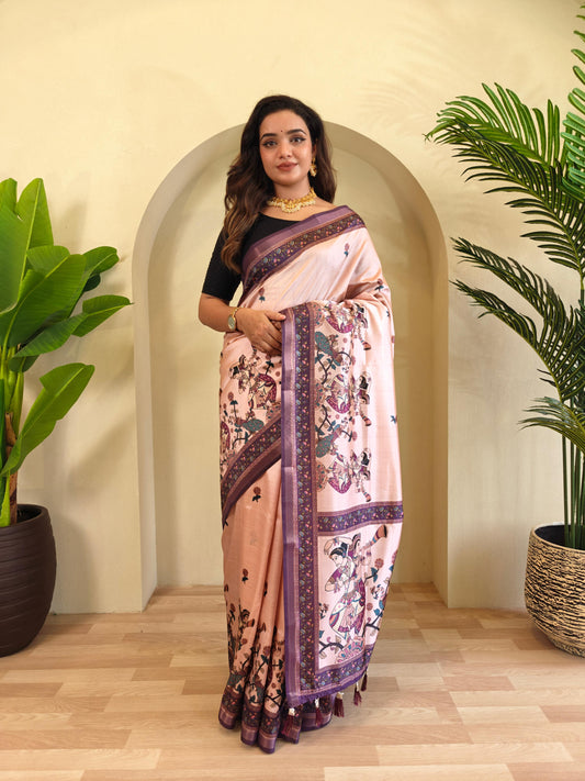 Dola Viscose Kalamkari Saree