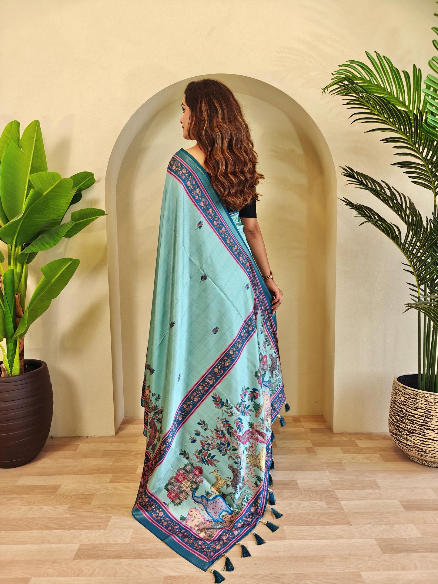 Dola Viscose Kalamkari Saree