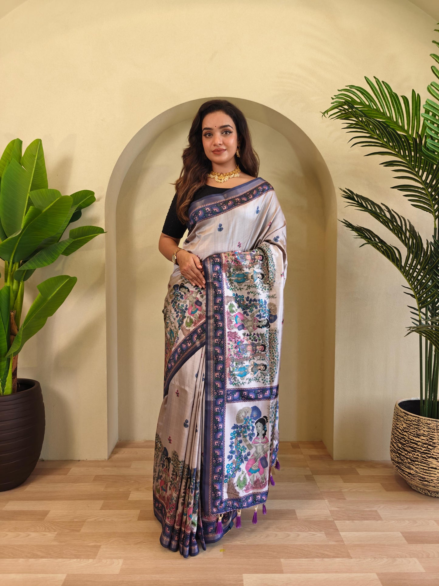 Dola Viscose Kalamkari Saree