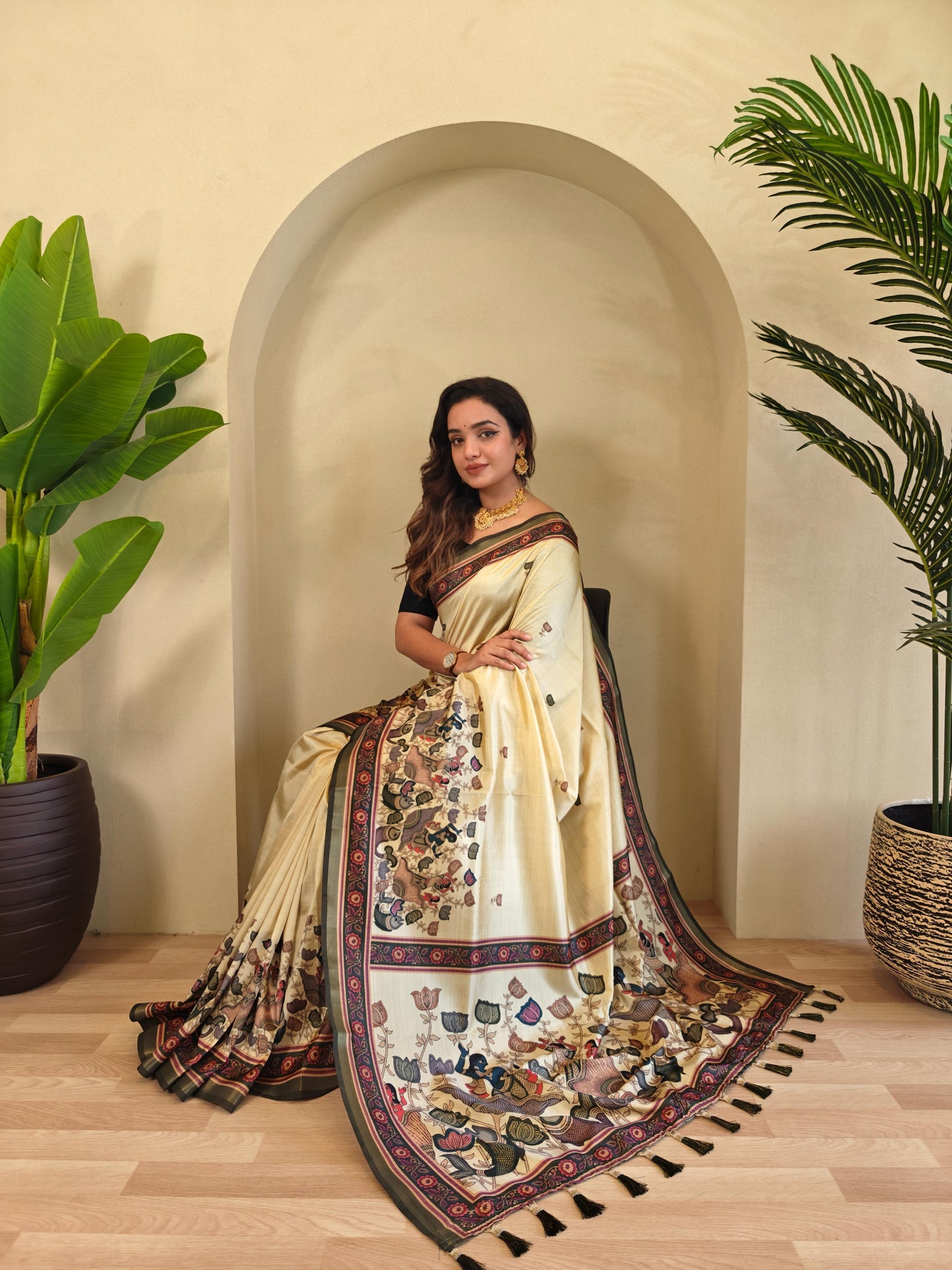 Dola Viscose Kalamkari Saree