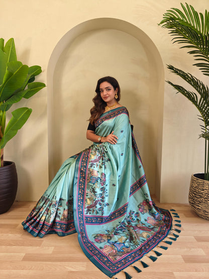 Dola Viscose Kalamkari Saree