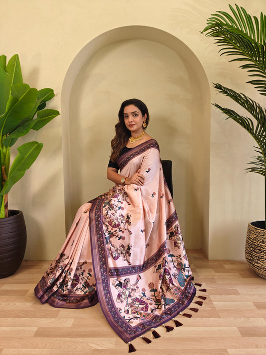 Dola Viscose Kalamkari Saree