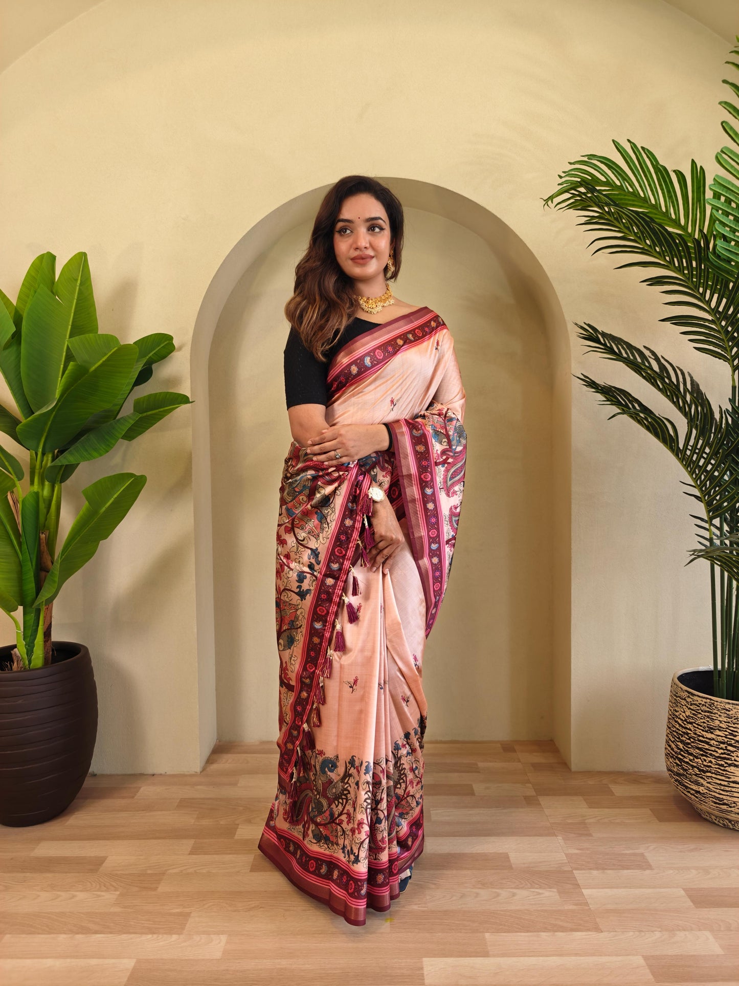 Dola Viscose Kalamkari Saree
