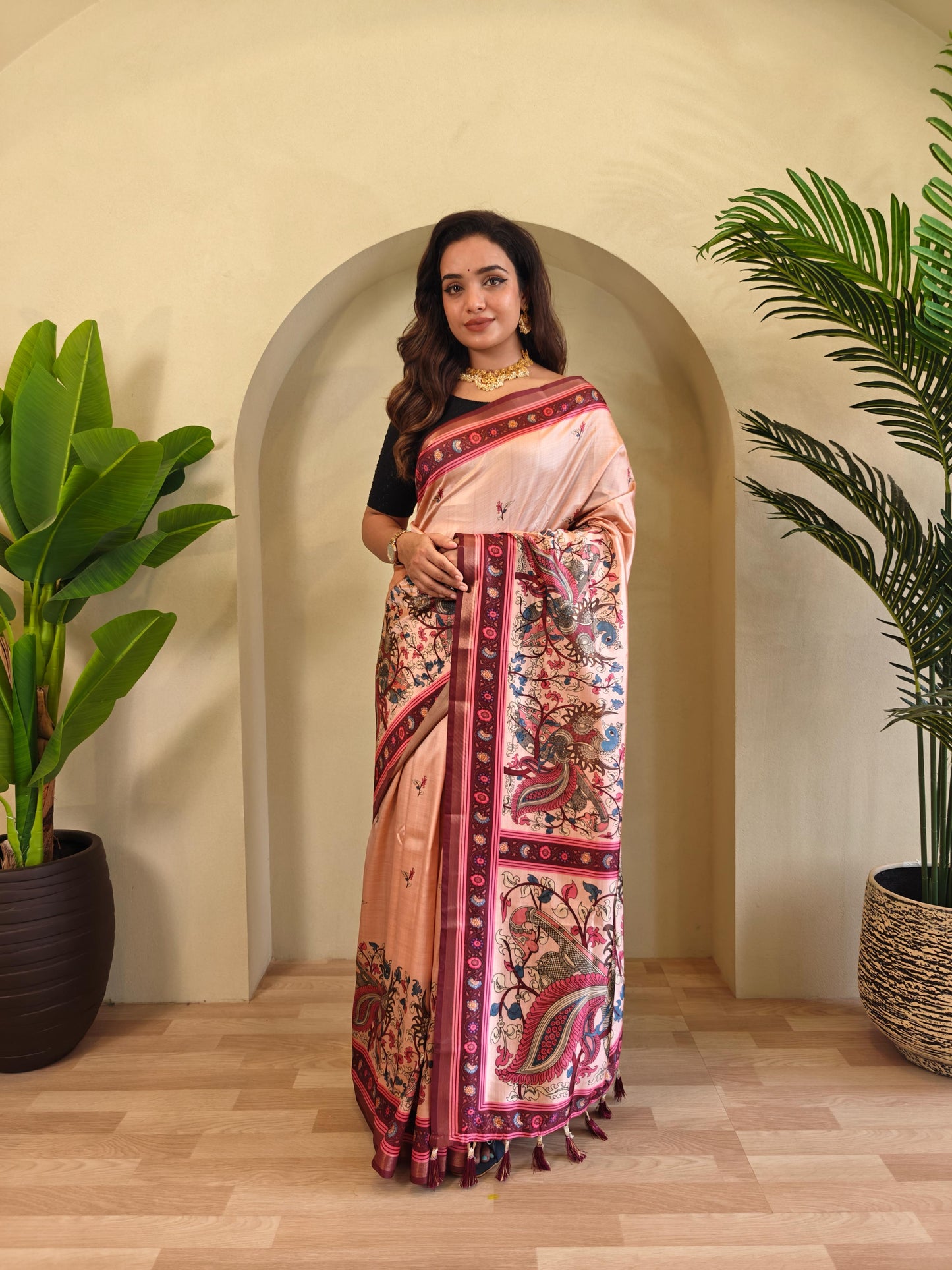 Dola Viscose Kalamkari Saree