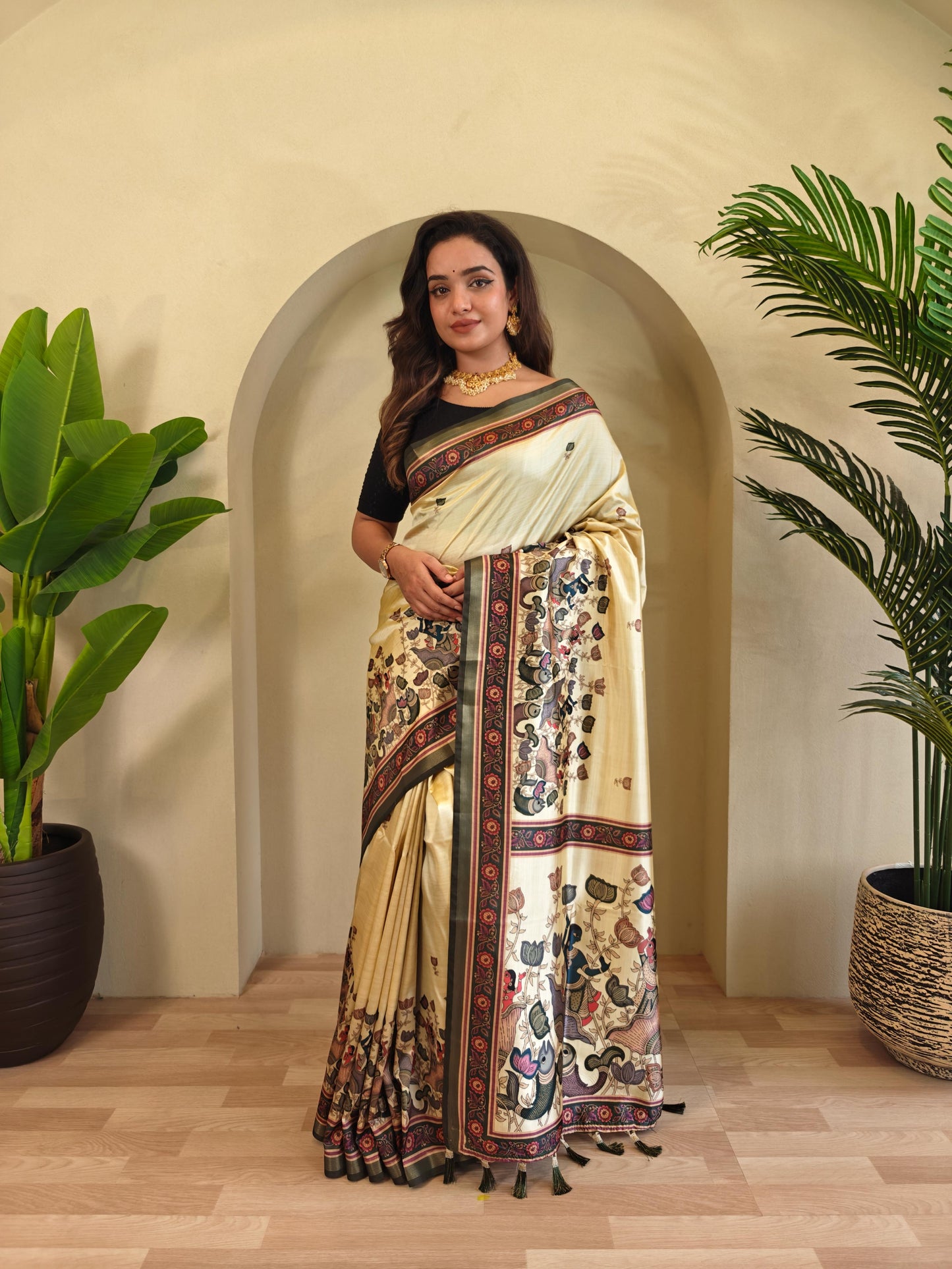 Dola Viscose Kalamkari Saree