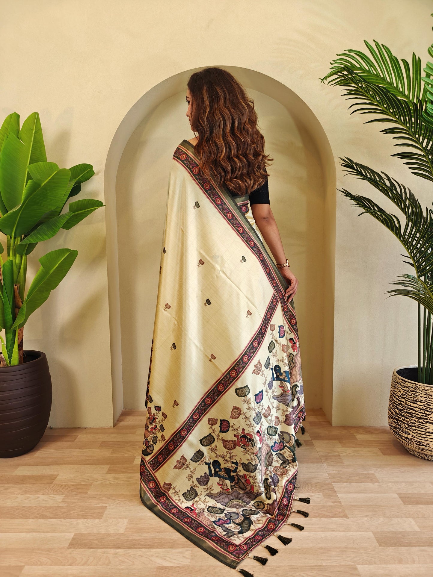 Dola Viscose Kalamkari Saree